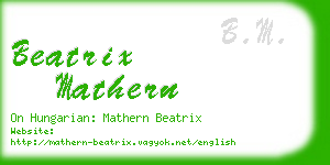 beatrix mathern business card